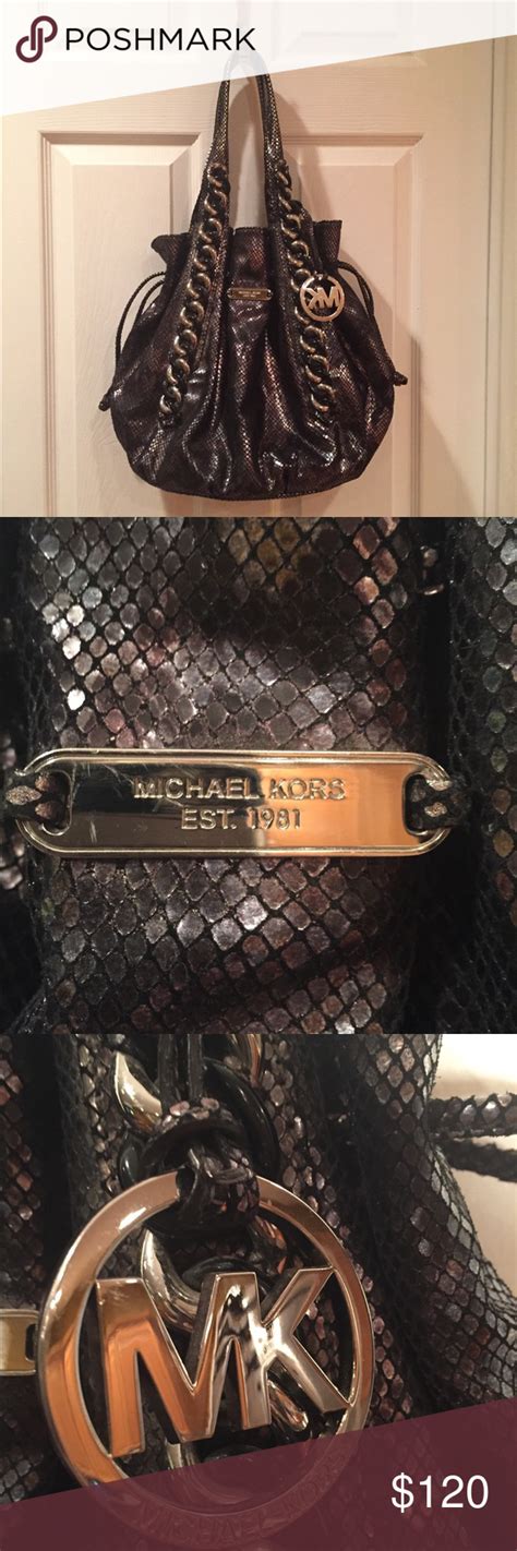 does michael kors use fake snake skin kcutch|michael kors bag identification.